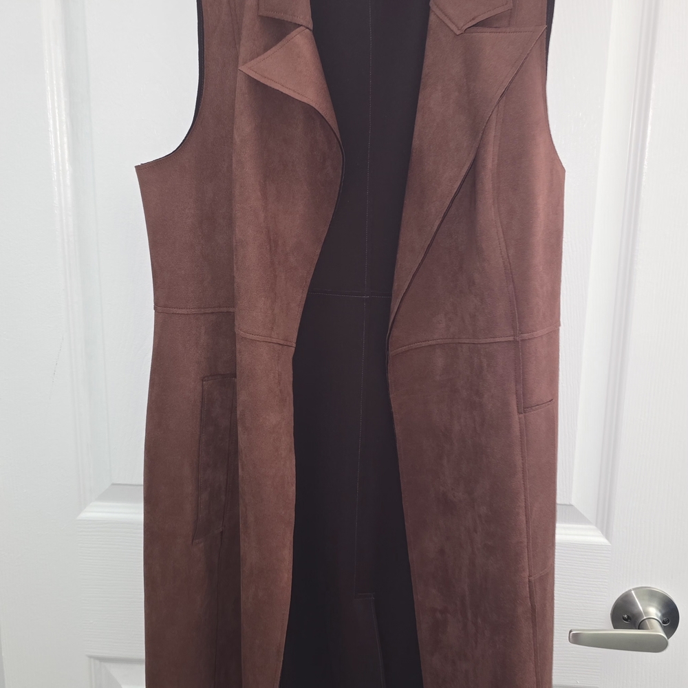 Chico's Rich Brown Suede Vest